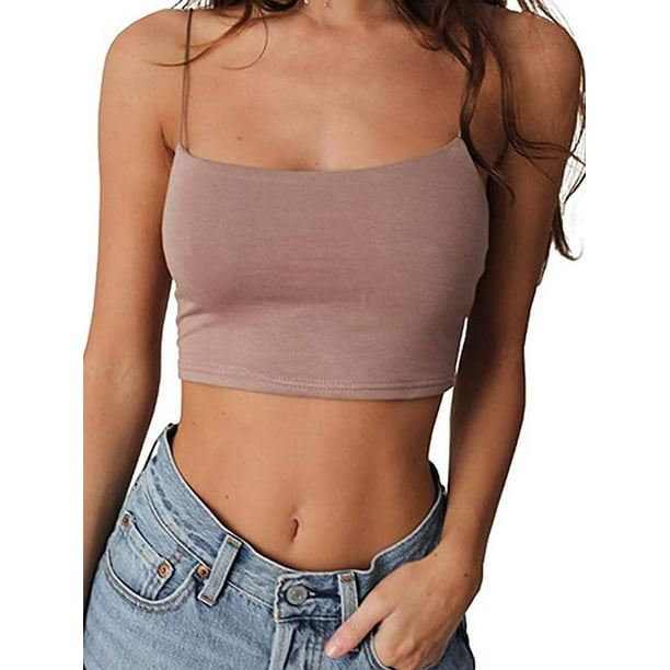 Women's Sleeveless Tank Tops Cami Sleeveless T-Shirt Summer vest Crop Top  Blouse