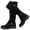 BlackMF 261, variant on LOVE STEETLY Women's Slouchy KneeβHigh Riding Boots, Round Toe Platform Side Zipper Casual Versatile Comfort Boot.