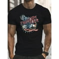 thumbnail image 1 of Camiseta patriótica "Viaje a la Libertad 1776" para hombre: gráfico de bandera vintage con diseño "Tierra de la Libertad", cuello redondo clásico, ropa informal, ropa festiva, 1 of 6