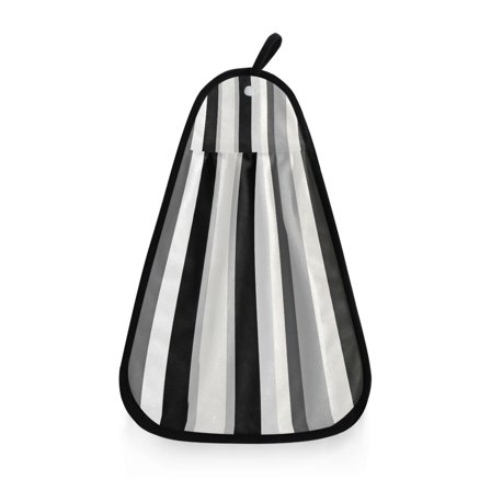 Black White and Gray Stripes Hanging Towel Hand Towel 16.53x12.20in Quick-Drying for Kitchen and Bathroom Use