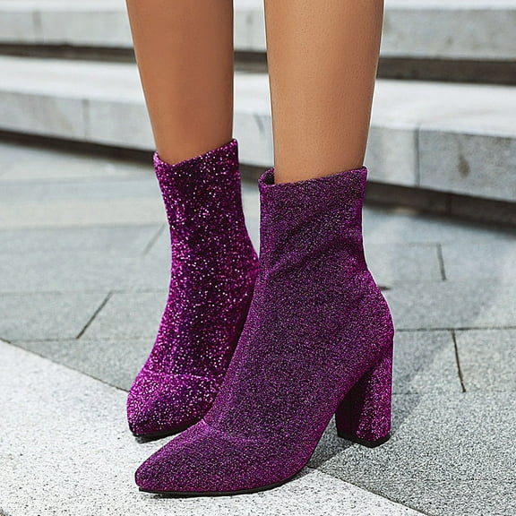 Tejiojio Fall Women's Fashion Leopard Print Pullover Boots Socks Boots Ankle Boots