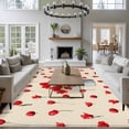 thumbnail image 3 of Area Rug for Living Room, Red Tulip Flowers Non-Slip Indoor Large Carpet for Bedroom/Dining Room, Spring Floral Vintage Drum Country Yellow Washable Low-Profile Rectangle Floor Runner Rugs - 6 x 9 Ft, 3 of 8