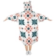 thumbnail image 2 of FORMRS Wearable Blanket Hoodie with Sleeves for Kids Cozy Flannel Sweatshirt, Flowers Geometric Pattern, 2 of 7