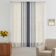 thumbnail image 3 of Midnight Blue Striped Sheer Curtains 108 Inches Extra Long, Beige Geometric Modern Art Light Filering Curtains, Privacy Drapes Simi Floor to Veiling Curtain for Living Room Bedroom Window Treatment, 3 of 9