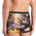 thumbnail image 6 of Salouo Cute Cat Sunflower Print Men's Boxer Briefs,Breathable Underwear Elastic Waistband Briefs for Men -Medium, 6 of 8