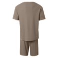 thumbnail image 6 of RUTAYY Men's Outfits Slim Fit Solid Color Round Neck Tshirts Shorts with Pocket 2 Piece Casual Everyday Wear Trendy Travel Clothing Sets, 6 of 7