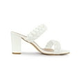 thumbnail image 3 of BLISSFUL STEP Women's Braided Heeled Slip on Chunky Heel Slide Sandals White 9.5, 3 of 8