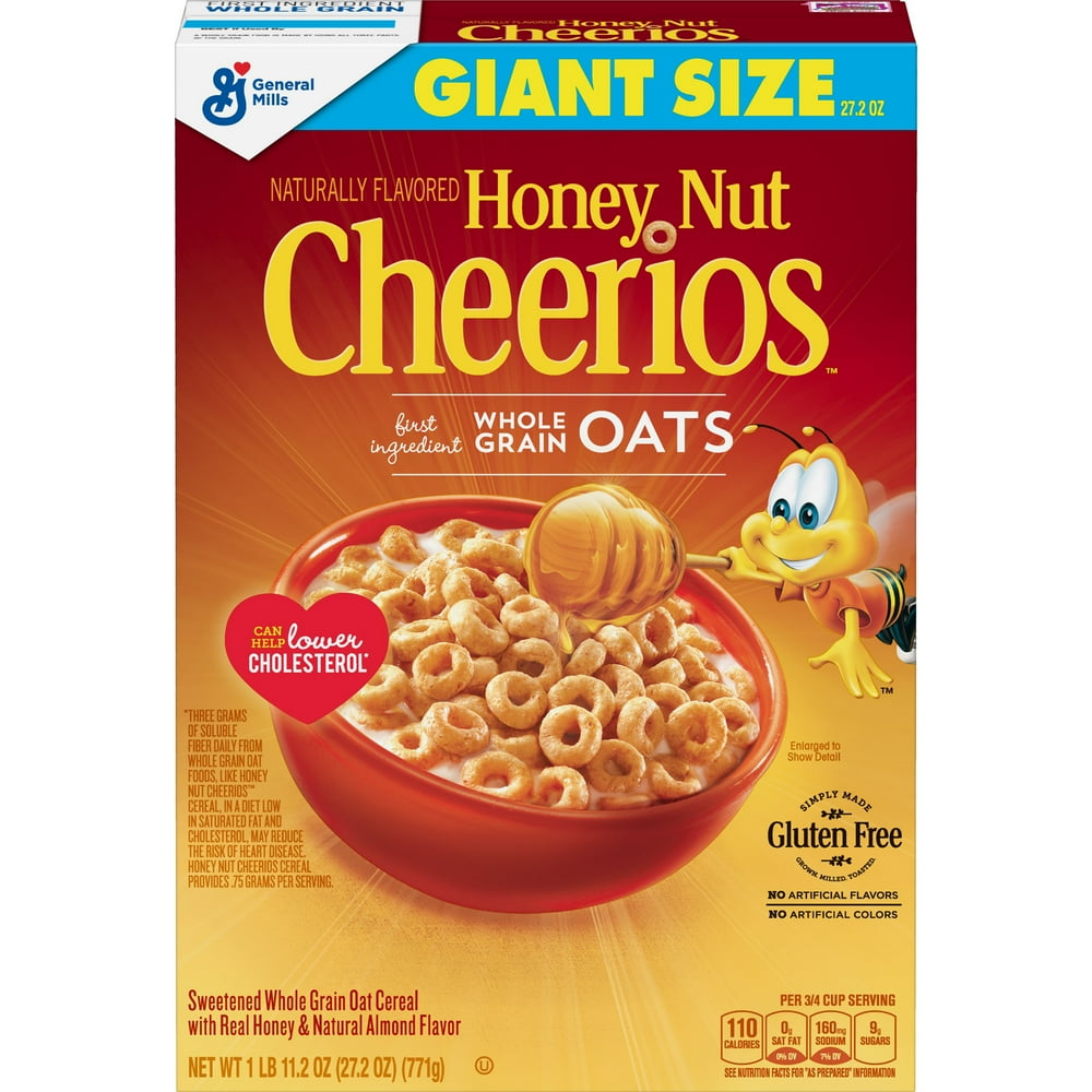 Honey Nut Cheerios, Cereal with Oats, Gluten Free, 27.2 oz