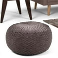 thumbnail image 2 of Simpli Home Pouf Rond Boho Greffon en Velours Gris, 2 of 6