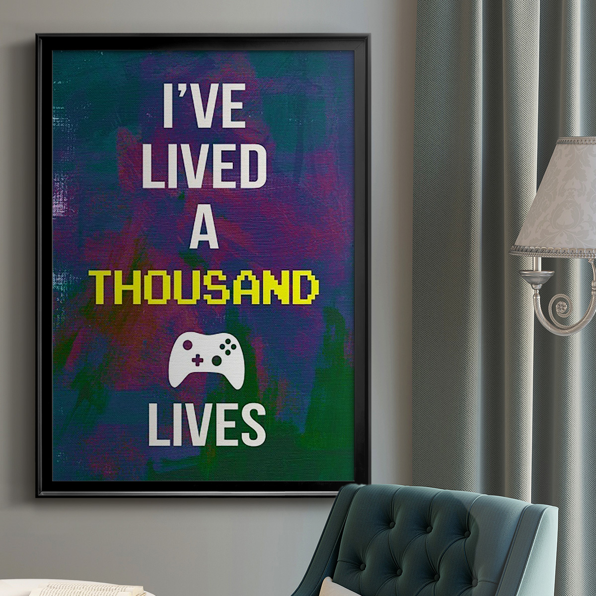 Gamer at Play I Premium Framed Print - Ready to Hang