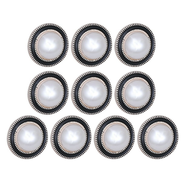 EeaseMX Botón redondo de 10 piezas Herramientas de artesanía de perlas Botón de ropa de abrigo Botones de costura DIY para uso en decoración (Patrón 10 #, 40L = 25.0 MM)