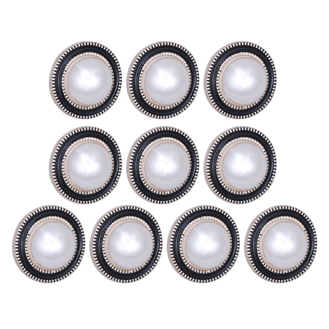 10pcs Round Shaped Button Pearl Handcraft Tools Coat Clothes Button DIY Sewing Buttons for Decor Use (10#Pattern, 40L=25.0 MM)