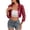 Wine, variant on Women's Sheer Lace Open Front 3/4 Sleeve Lightweight Cropped Jacket Shrug Bolero Purple M(M)