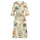 thumbnail image 4 of Vestido de Verano para Mujeres Impreso Cuello de Vuelta de Manga de Tres Cuartos, Estilo de Ocio de Moda para Ocasional, Fiesta Y Vacaciones, 4 of 5