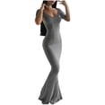 thumbnail image 1 of Ketyyh-chn99 Robes Grande Taille pour Femmes Robe Maxi Grande Taille Robe Mini Décontractée Ample Confortable à Rayures à Manches Longues Longue Robe Gris,G, 1 of 5
