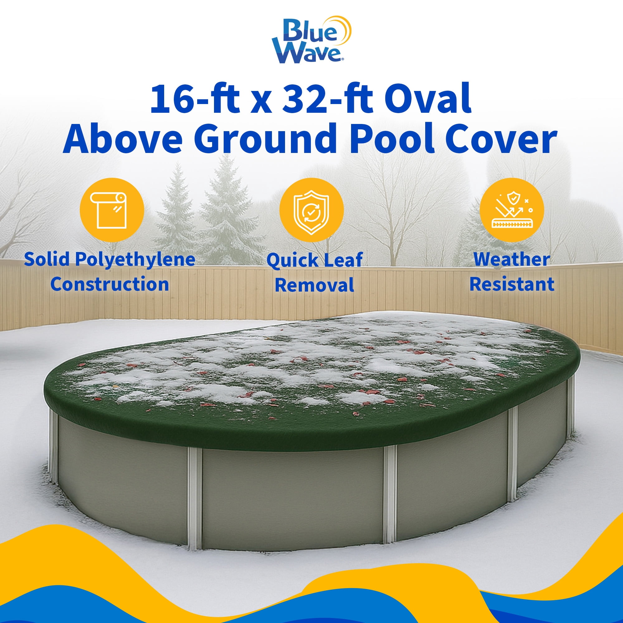 Blue Wave 16' x 32' 12-Year Oval Above Ground Pool Winter Cover