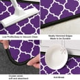 thumbnail image 4 of Moroccan Trellis Kitchen Mats Set 2 Pieces Super Waterproof Non-Slip Soft Kitchen Rugs Machine Washable Kitchen Floor Mat for Kitchen,Floor, Bathroom, Sink, Laundry,17x24/17x48,Purple, 4 of 5