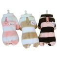 thumbnail image 4 of LLXD Dog Winter Fleece Bodysuit Brown XL 4-Leg Striped Warm Pet Clothes with D-Ring for Small to Medium Breeds Cozy Puppy Pajamas Coat, 4 of 9