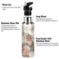 thumbnail image 3 of Yayeee 33oz Insulated Water Bottle Double Wall Stainless Steel with Flip Straw Lid, Red Mountain Pattern, 3 of 7