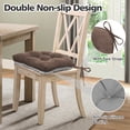 thumbnail image 4 of Shinnwa Chair Cushions for Kitchen Chairs Memory Foam Tufted Dining Chair Pads with Ties Non Slip Seat Cushions, Set of 4, Brown, 4 of 7