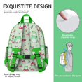 thumbnail image 4 of Forest Green Frog Students Backpack with Cute Cartoon Frog Print, Mushroom and Plant Pattern, and Nature-Inspired Design, 4 of 4