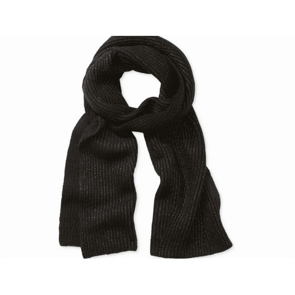 Calvin Klein Women's Metallic Ribbed Scarf - Black