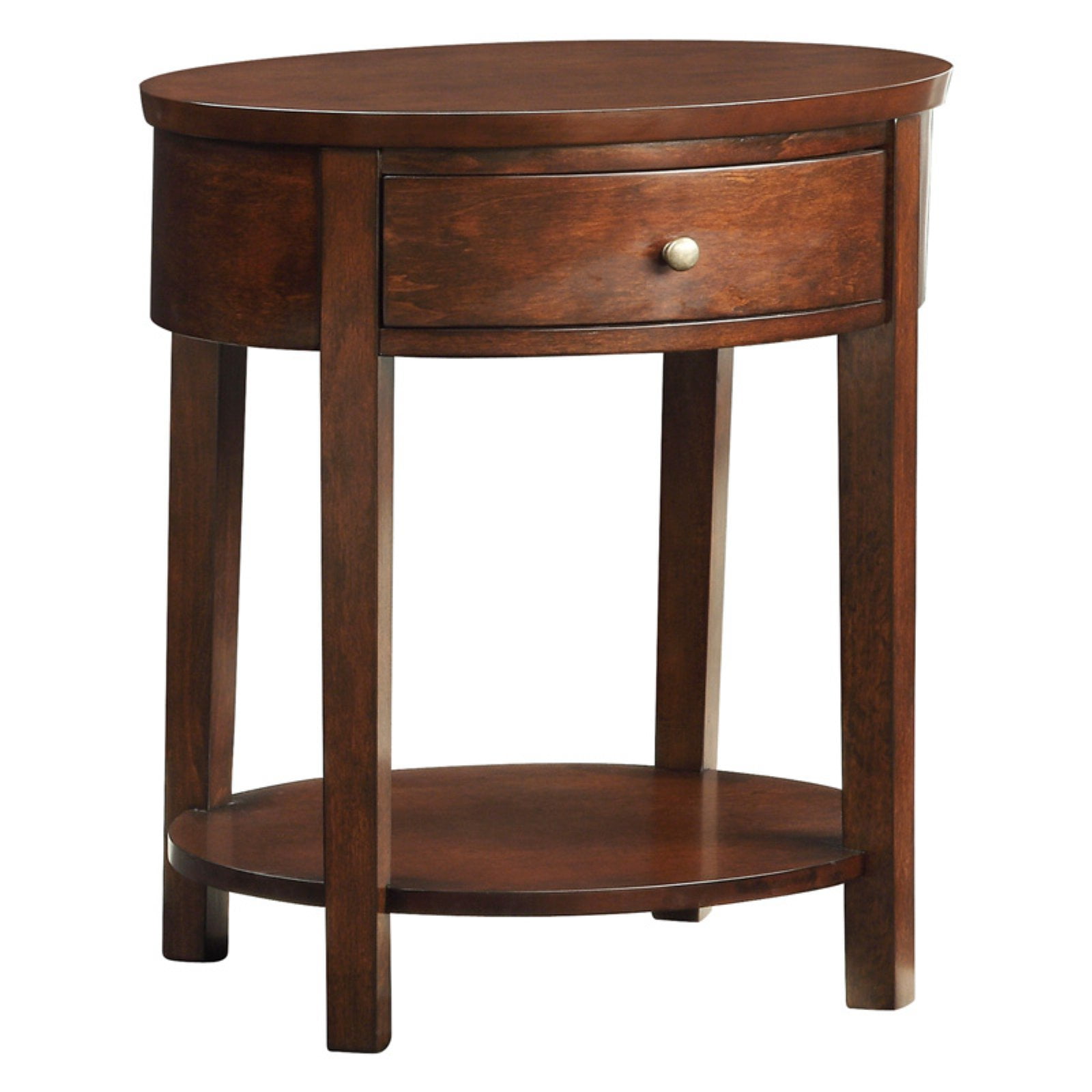 Lucas Living Room Oval Accent End Table With Lower Shelf and Single