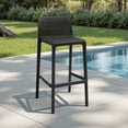 thumbnail image 2 of Avaloomia Home Outdoor Bar Stools Set of 4, 29.5" Plastic Bar Stools with Back No Assembly Stackable Counter Barstool for Kitchen Patio Backyard, Black, 2 of 6