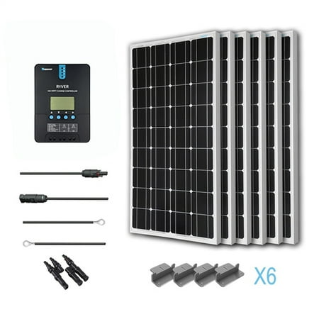Renogy 600W 24V Solar Panel Monocrystalline Off Grid Starter Kit with 40A Rover MPPT Charger Controller