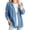 Blue, variant on Women's Blouse Boho Fashion Blouses Button Front Basic Button Shirt Loose Fit Blouse Tunic Shirt Spread Collar Lightweight Tunic Button Down Casual Blouses Casual Top Blue L