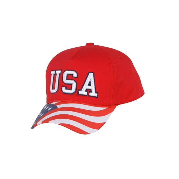 Top Headwear USA Low Profile Striped Brim Adjustable Hat - Red