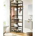 thumbnail image 3 of 4-Tier Corner Coat Rack with Shoe Storage, Entryway Hall Tree with Bench and Hooks, Wooden Corner Clothes Rack Shoe Shelf Organizer for Home, 3 of 8