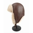thumbnail image 6 of Winter Aviator Trapper Hat PU Leather Pilot Cap with Ear Flaps Warm Lined Unisex, 6 of 8