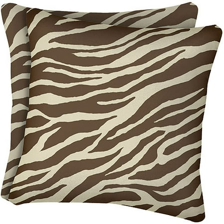Hometrends Square Decorative Pillow, Zebra Print, 2 pack - Walmart.com