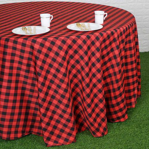 Buffalo Plaid Tablecloth 120 Round, Round Picnic Tablecloths