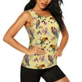 thumbnail image 2 of Xecao Bright Birds print women's scoop neck, loose-fit workout tank tops for the gym., 2 of 9