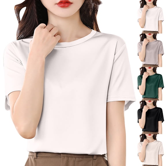 Women's Loose Fit T-Shirt Tee Top Casual Breathable Cotton Short Sleeve Shirt Versatile Everyday Wear Summer Fashion Basic Gift | CSEONE,Beige XL