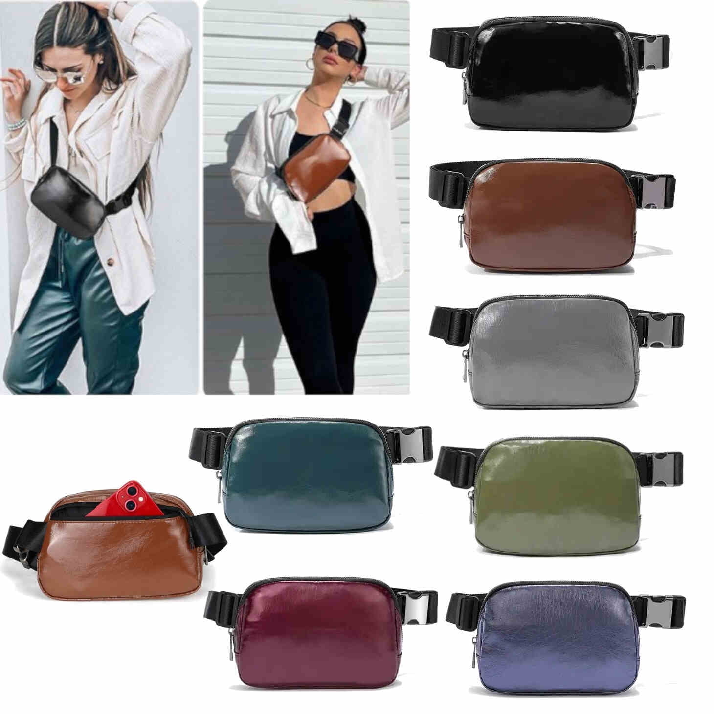 Soft Premium PU Leather Belt Bag Fanny Pack