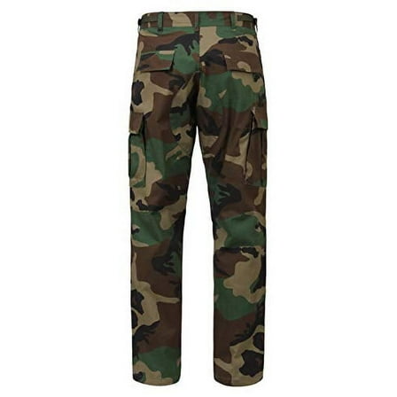 Rothco Rip-Stop BDU Pants, Woodland Camo, L (35"-39" Waist)