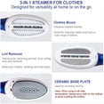 thumbnail image 4 of Handheld Steamer for Clothes, Mayin Portable Garment Wrinkle Remover with Temperature Control, Clothing Steamers Iron w/ 2 Brushes Portable, Fabric Steam Brush for Home and Travel, Blue, 4 of 7