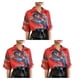 thumbnail image 2 of Camisa de playa Minnieouse hombres mujeres Abotonada manga corta dragón chino estilo étnico Rojo Type1 NO1, 2 of 6