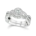 thumbnail image 2 of 1 1/10ct Curve Engagement Ring & Matching Wedding Band 14K White Gold, 2 of 4