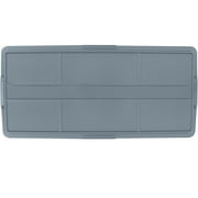 Hefty 28.3 Gallon Plastic Garage Storage Tote, Smoke Blue, Set of 4