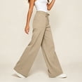 thumbnail image 4 of JnLxul Wide Leg Pants for Women Elastic Waist Drawstring Loose Summer Casual Lightweight Pants with Pockets(Medium,Khaki), 4 of 7