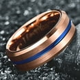 thumbnail image 2 of 8mm Men's Grooved Tungsten Carbide Ring Matte Finish Beveled Edge Wedding Band Size 6 to 14, 2 of 5