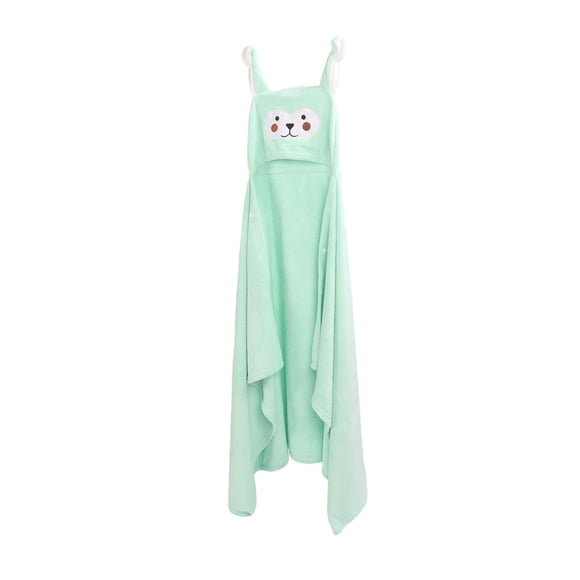 Toalla de baño con capucha para bebé, absorción de agua, forro polar de Coral, toalla de baño infantil suave de dibujos animados, verde