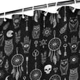 thumbnail image 3 of Black White Gothic Dreamcatcher Owl Skull Pattern Shower Curtain 36"x72" ,Bathroom Decorative Shower Curtains Set with 12 Hooks,Modern Waterproof Washable Shower Curtain, 3 of 6