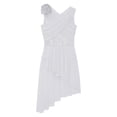 thumbnail image 5 of iiniim Kids Girls Sequin Flower Ballet Lyrical Dress Contemporary Dancewear A White 16, 5 of 7