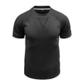 thumbnail image 4 of Men's casual fashion short-sleeved ribbed T-shirt round neck thin slim T-shirt summer solid color top, 4 of 7