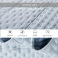 thumbnail image 3 of KASENTEX Coverlet 3-pc Mini Quilt Set - All-Season Lightweight Ultra Soft Bedding Stonewashed Blanket - Heat-pressed 2-Tone REVERSIBLE Color, TWIN + 2 Shams, Soft Sky Blue/Indigo Light, 3 of 5